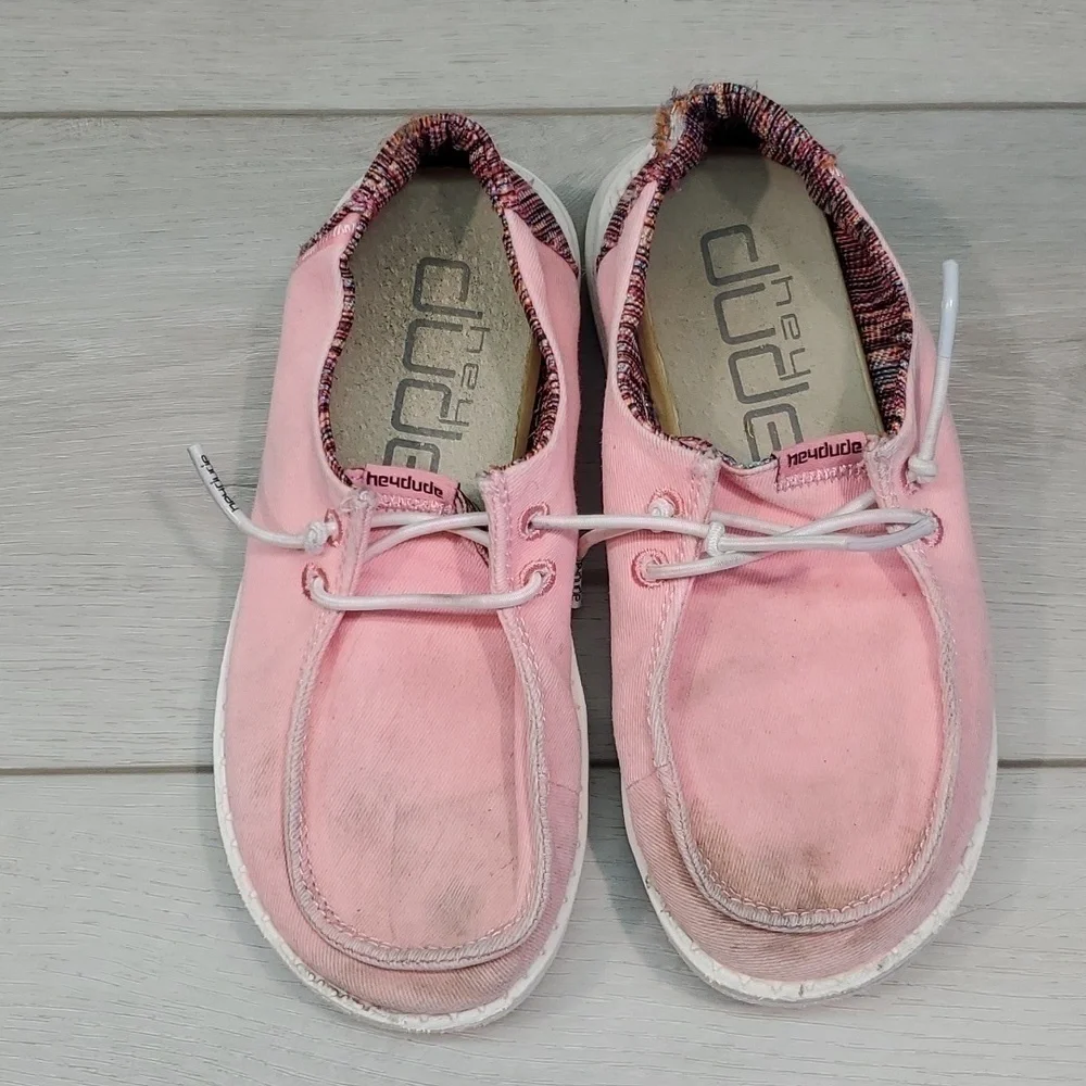 Hey Dude Kids Wendy Youth  pink multi Loafer Slip on shoes sz K12